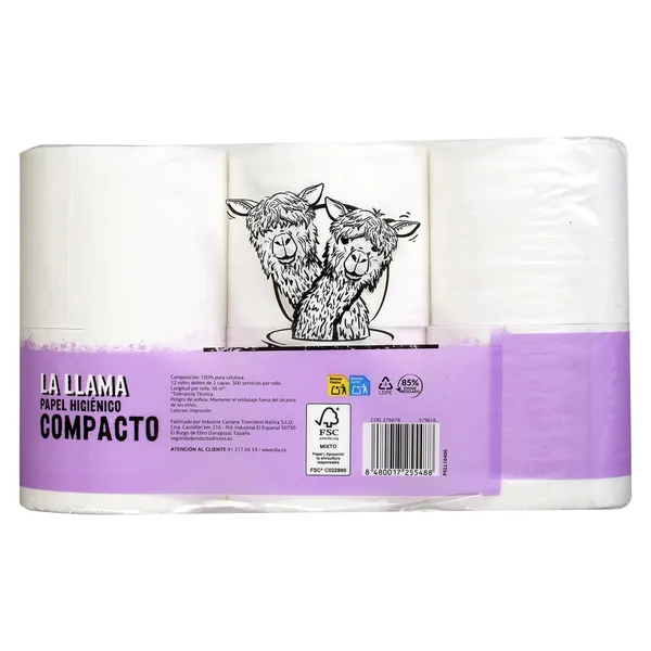 Papel higiénico doble rollo Dia La Llama 6 unidades 4