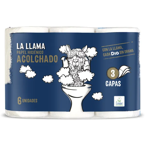Papel higiénico acolchado 3 capas Dia La Llama 6 unidades 2