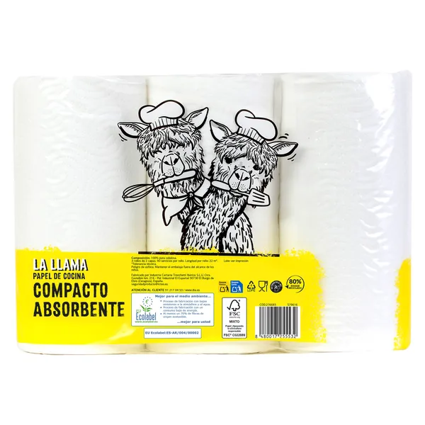 Papel de cocina absorbente Dia La Llama 3 unidades 4