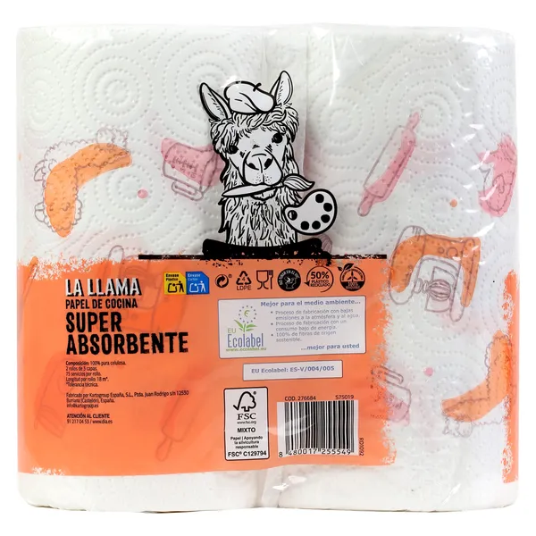 Papel de cocina super absorbente Dia La Llama 2 unidades 4