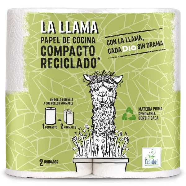 Papel de cocina reciclado Dia La Llama 2 unidades 2