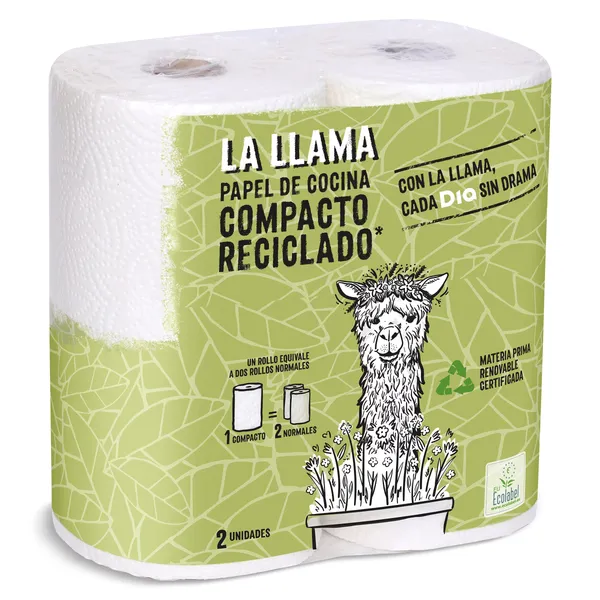 Papel de cocina reciclado Dia La Llama 2 unidades 3