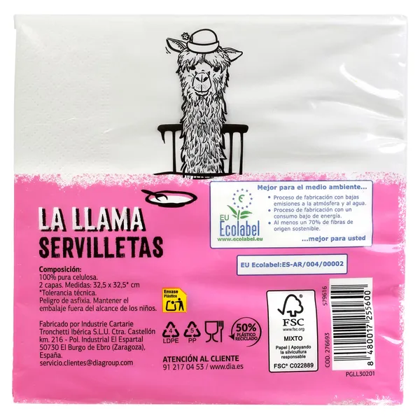 Servilletas suaves Dia La Llama 100 unidades 4