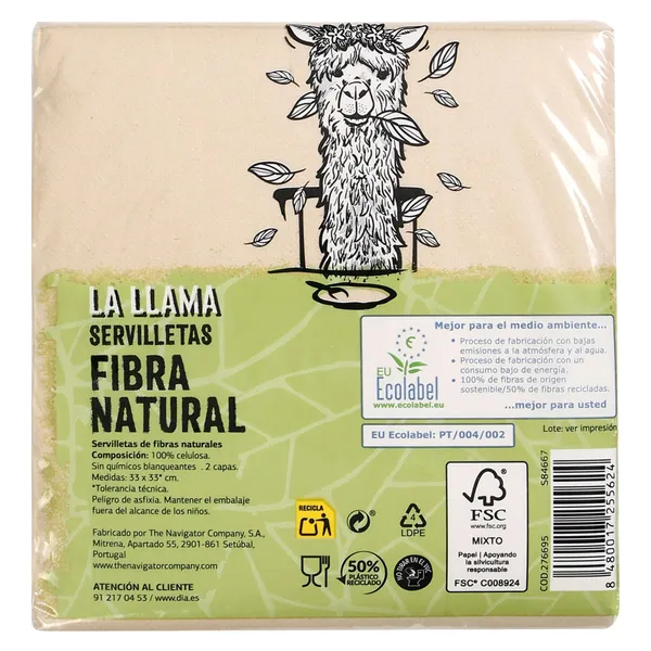 Servilletas fibra natural Dia La Llama 50 unidades 4