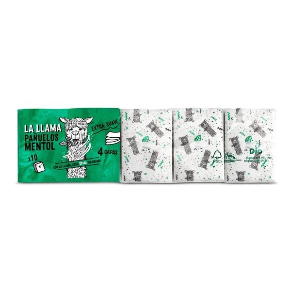 Pañuelos pocket mentolados 4 capas La Llama Dia paquete 10 unidades 2