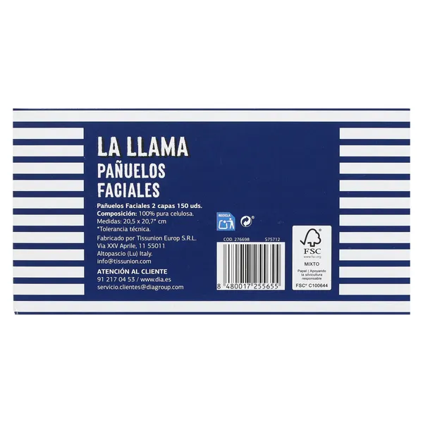Caja de pañuelos Dia La Llama 150 unidades 5