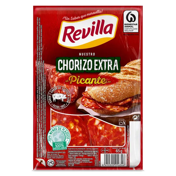 Chorizo extra picante Revilla sobre 65 g