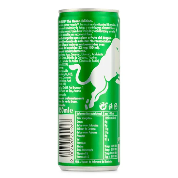 Bebida energética fruta del dragón Red bull lata 250 ml 2