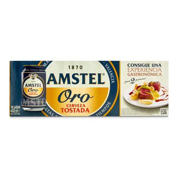 Cerveza tostada Amstel lata 10 x 33 cl 2