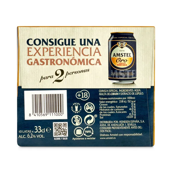 Cerveza tostada Amstel lata 10 x 33 cl 3