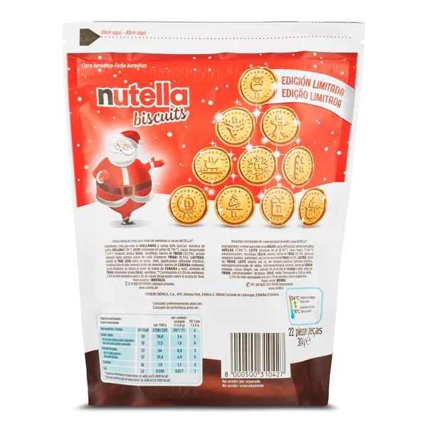 Galletas rellenas de crema de cacao Nutella 304 g 3