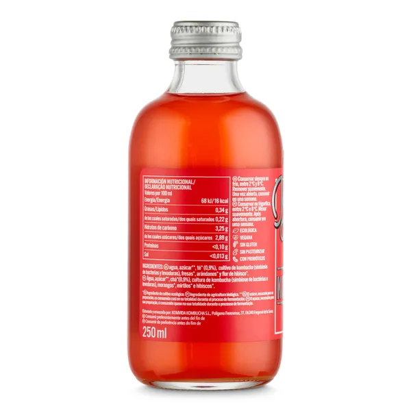 Kombucha con frutos rojos Komvida 250 ml 2