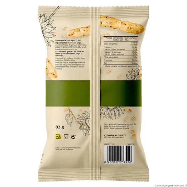 Pan de pipas Dia Naturmundo 90 g 3