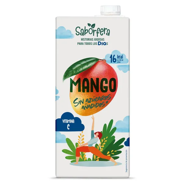 Bebida de zumo de mango sin azúcares añadidos Saborfera de Dia brik 1 L 2