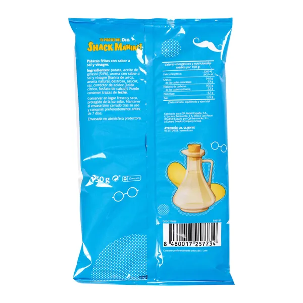 Patatas fritas sabor vinagreta Dia Snack Maniac 130 g 3