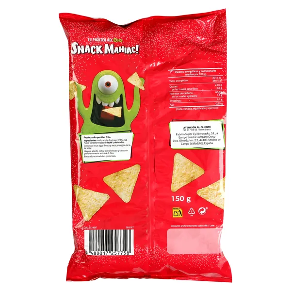 Nachos naturales Dia Snack Maniac bolsa 150 g 3