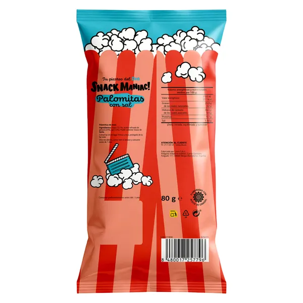 Palomitas con sal Dia Snack Maniac 80 g 3