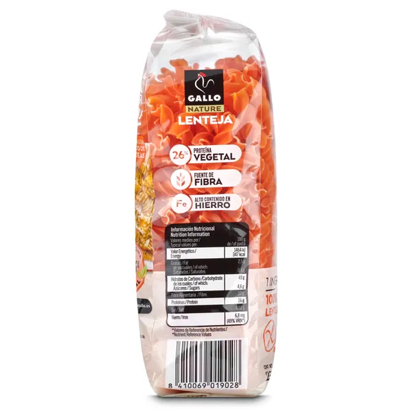 Hélices 100% de lenteja roja Gallo bolsa 250 g 2