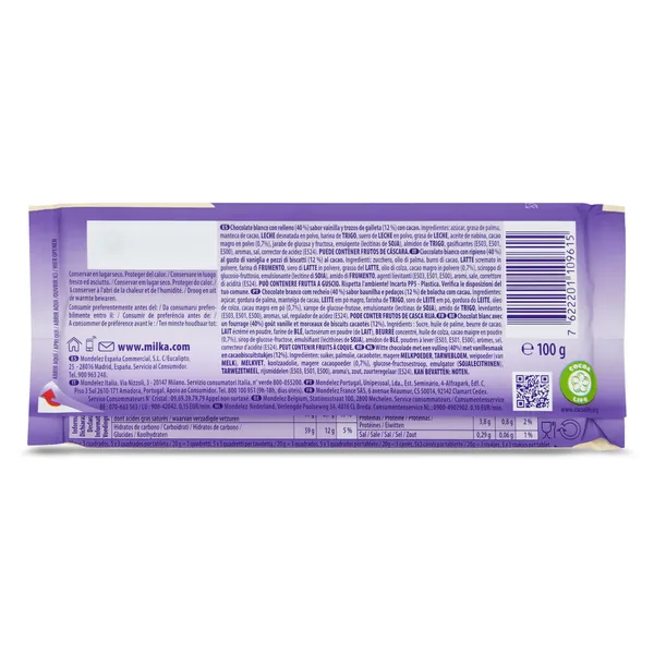 Chocolate blanco con trozos de oreo Milka 100 g 3