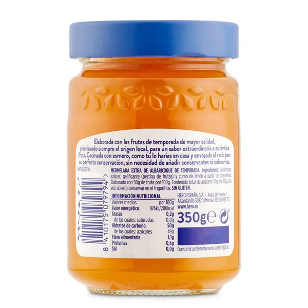 Mermelada de albaricoque de temporada Hero frasco 350 g 2