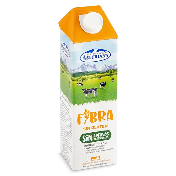 Leche semidesnatada fibra Central Lechera Asturiana pack 6 x 1 L 3