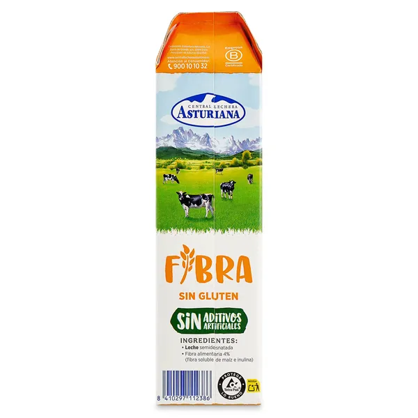 Leche semidesnatada fibra Central Lechera Asturiana pack 6 x 1 L 4