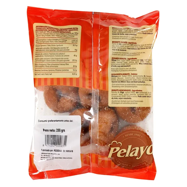 Rosquillas de azúcar Pelayo bolsa 250 g 3