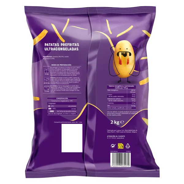Patatas prefritas Dia Patatas Unidas 2 Kg 3