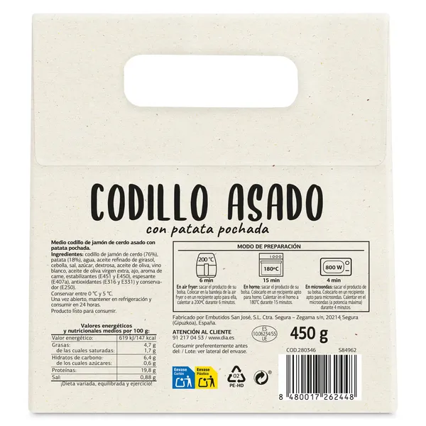 Codillo asado con patatas Al Punto Dia 450 g 3