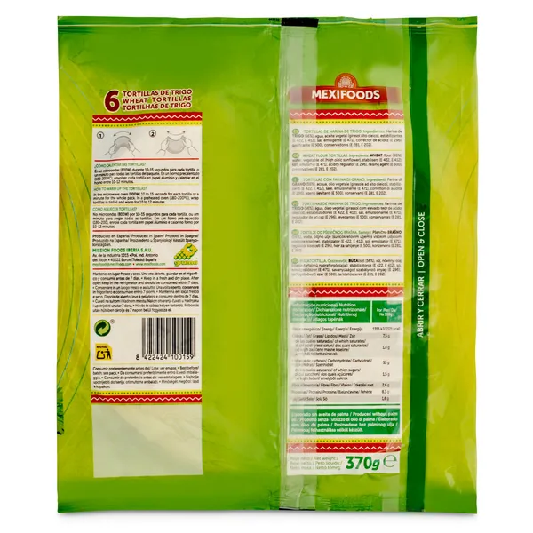 Tortillas de trigo para burrito Mexifoods bolsa 370 g 2