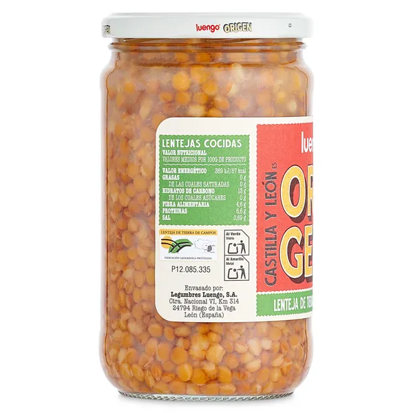 Lentejas cocidas IGP Tierra de Campos Luengo 400 g 3