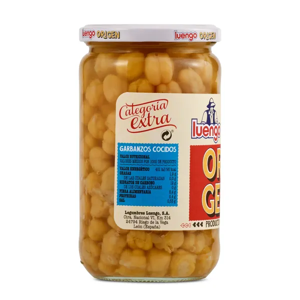 Garbanzos de escacena cocidos Luengo frasco 400 g 3