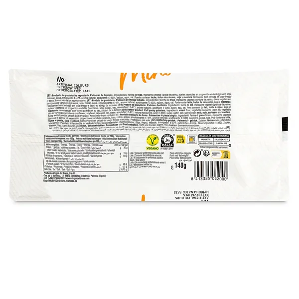 Mini palmeritas de hojaldre Virgen del Brezo bolsa 140 g 2