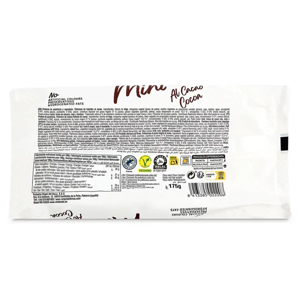 Mini palmeritas al cacao Virgen del Brezo bolsa 175 g 2