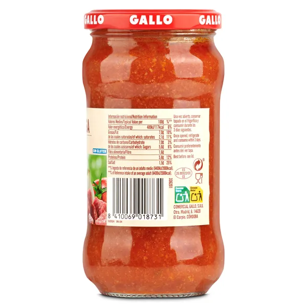 Salsa súper boloñesa Gallo frasco 350 g 3