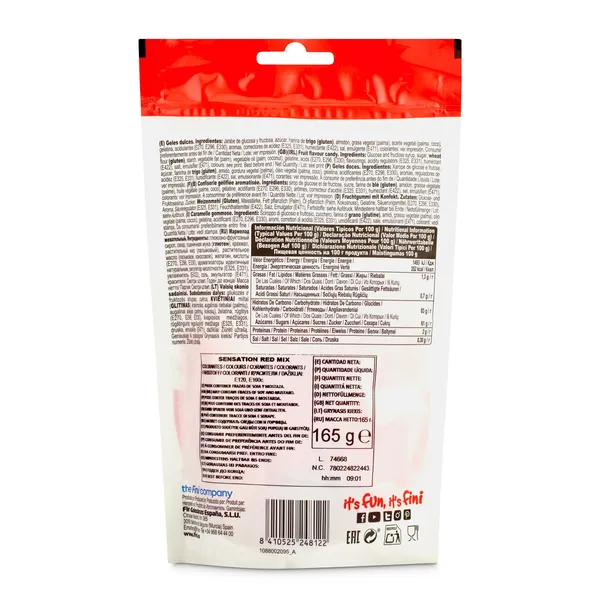 Regaliz rojo surtido sensation red mix Fini bolsa 165 g 2