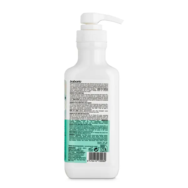 Leche corporal vitamina b3 Babaria bote 500 ml 2
