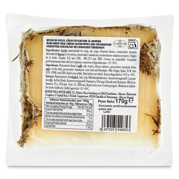 Queso de oveja al romero Vega Sotuélamos 170 g 3
