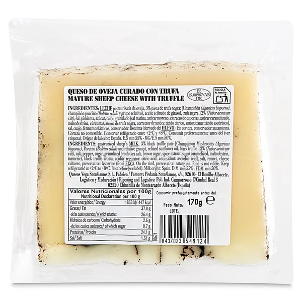 Queso de oveja curado trufado Vega Sotuélamos 170 g 3