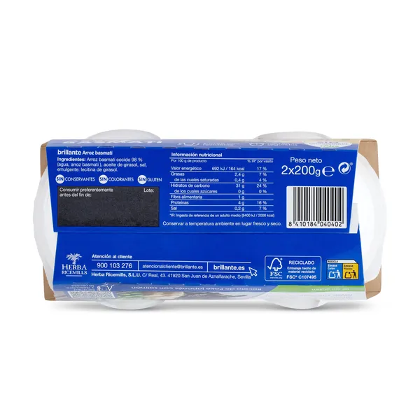 Vasos de arroz basmati Brillante 2 x 200 g 4