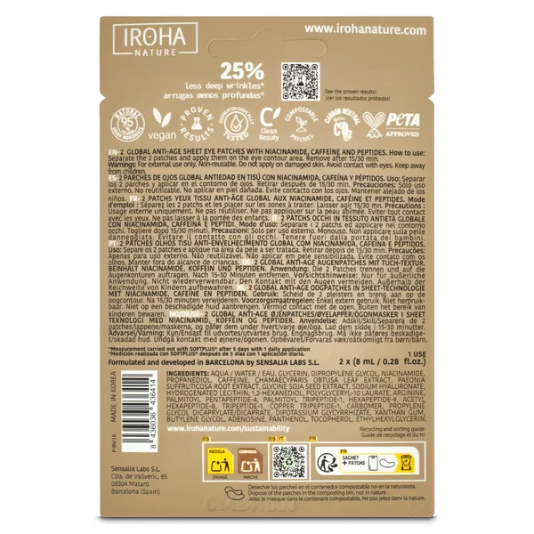 Parches antiarrugas para el contorno de ojos Iroha sobre 2 unidades 2
