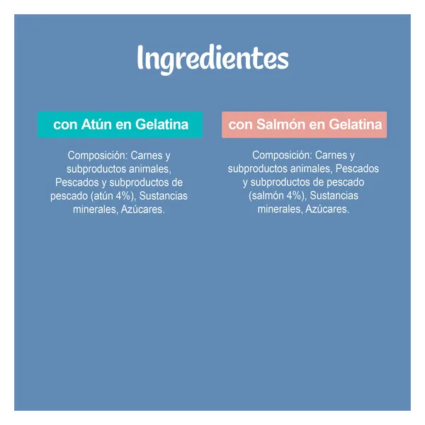 Alimento para gatos en gelatina atún y salmón Felix 4 x 85 g 4