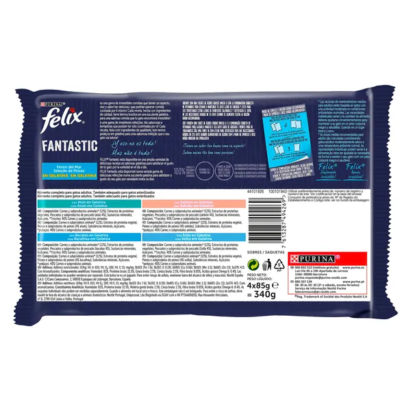 Alimento para gatos fantastic sabor festín del mar Felix 4 x 85 g 3