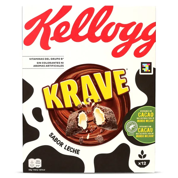 Cereales rellenos con leche Kellogg's Krave caja 375 g 2