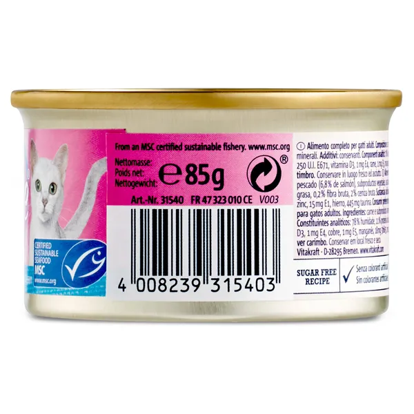 Mousse para gatos de salmón Vitakraft 85 g 3