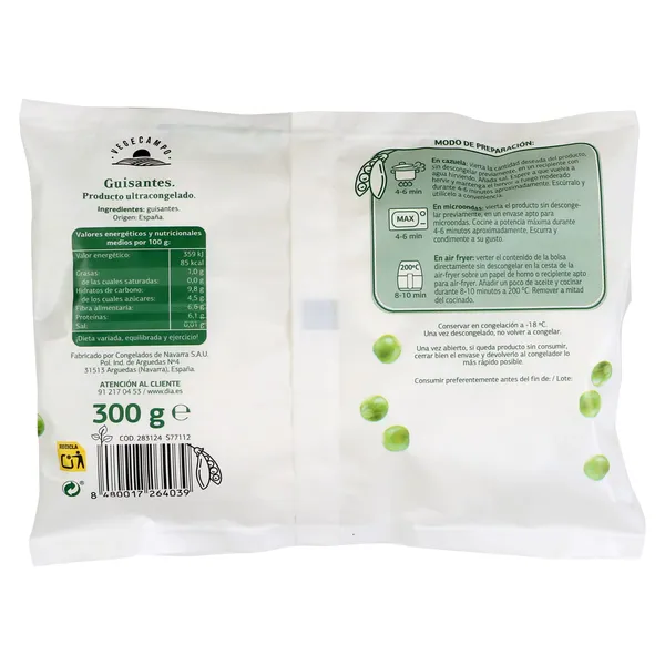 Guisantes superfinos Dia Vegecampo 300 g 3
