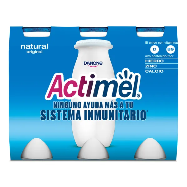 Yogur líquido natural Actimel pack 6 x 100 g 2