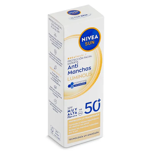 Protección solar facial fluido antimanchas spf 50+ Nivea tubo 40 ml