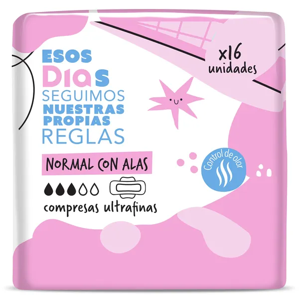 Compresas ultrafinas normal con alas Esos Dias bolsa 16 unidades 2