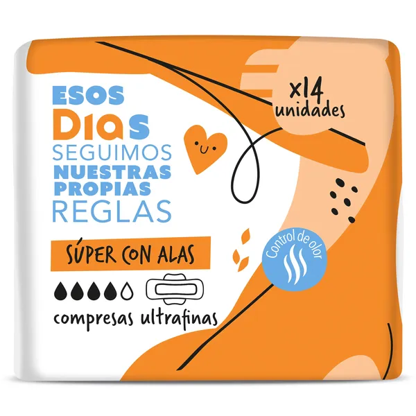 Compresas ultrafinas super con alas Esos Dias bolsa 14 unidades 2